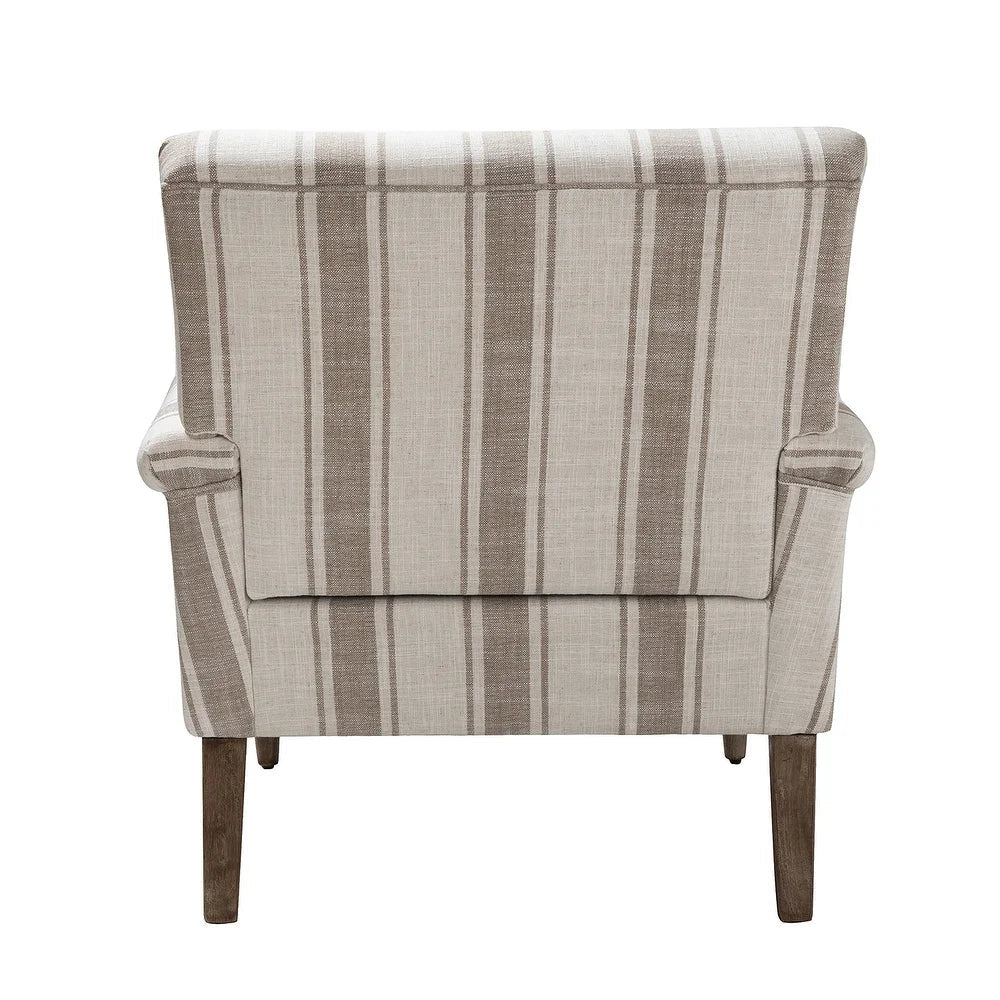 Seip Classic and Contemporary Striped Arm Chair with Spindle Legs