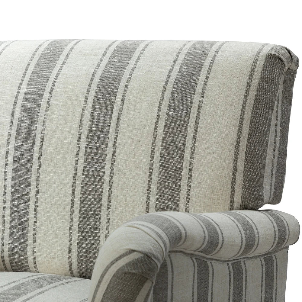 Seip Classic and Contemporary Striped Arm Chair with Spindle Legs
