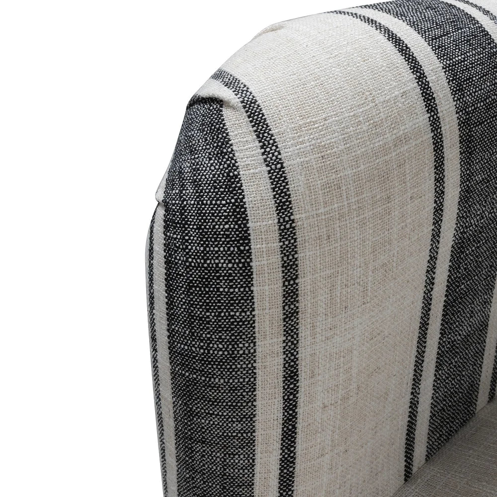 Seip Classic and Contemporary Striped Arm Chair with Spindle Legs