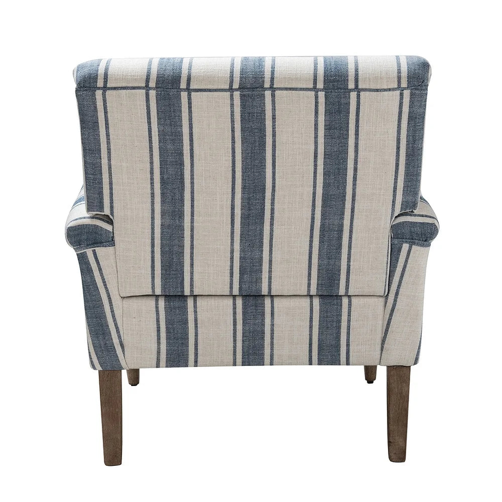 Seip Classic and Contemporary Striped Arm Chair with Spindle Legs