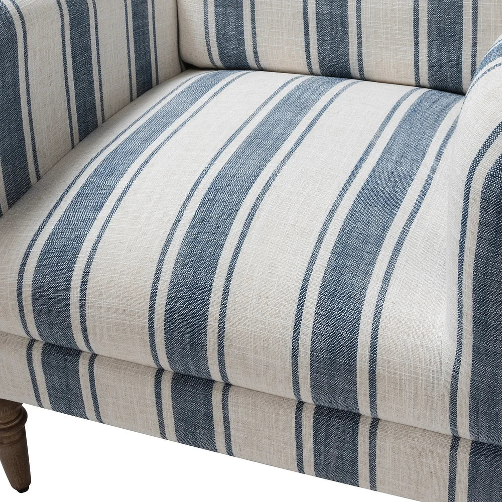 Seip Classic and Contemporary Striped Arm Chair with Spindle Legs