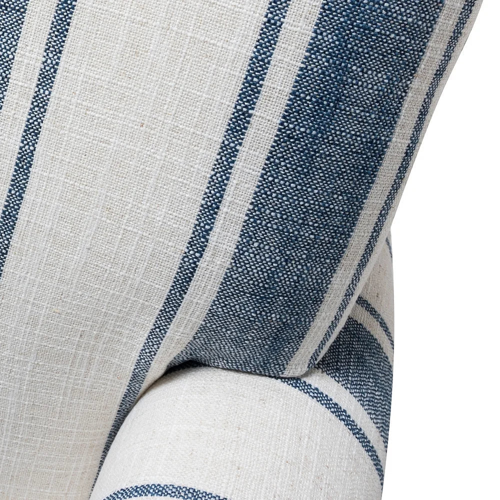Seip Classic and Contemporary Striped Arm Chair with Spindle Legs