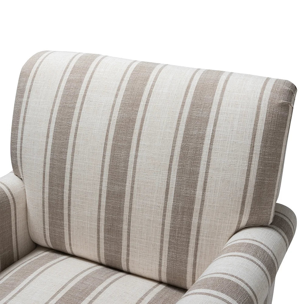 Seip Classic and Contemporary Striped Arm Chair with Spindle Legs
