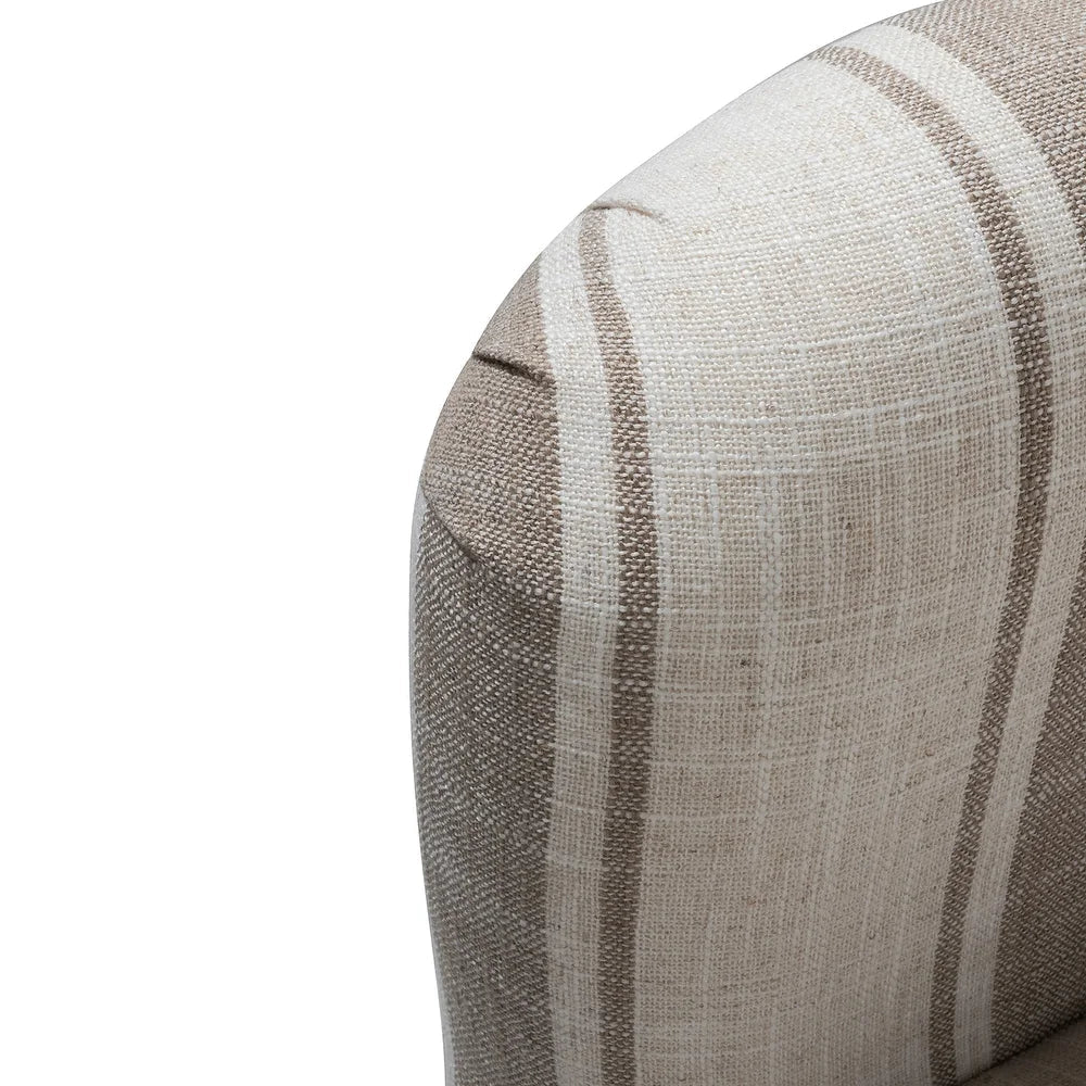 Seip Classic and Contemporary Striped Arm Chair with Spindle Legs