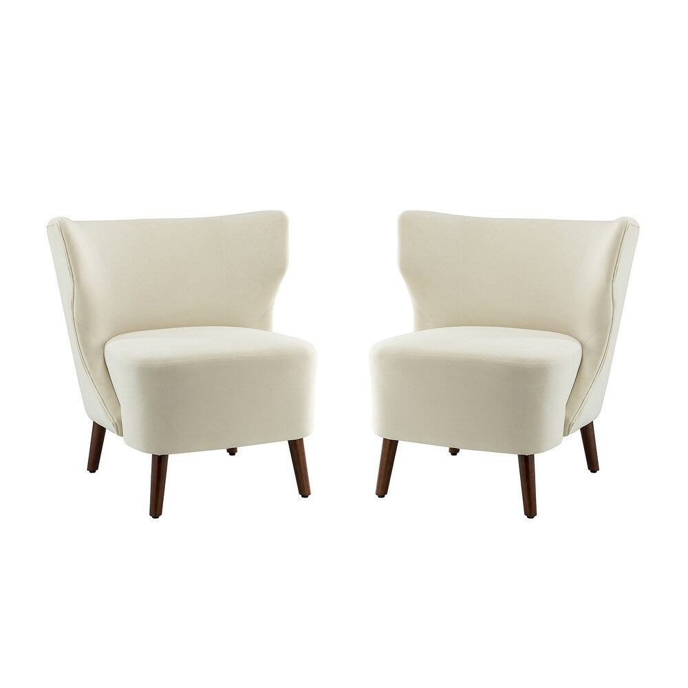 Iolchos Living Room Armless Accent Chair Set of 2 with Wingback