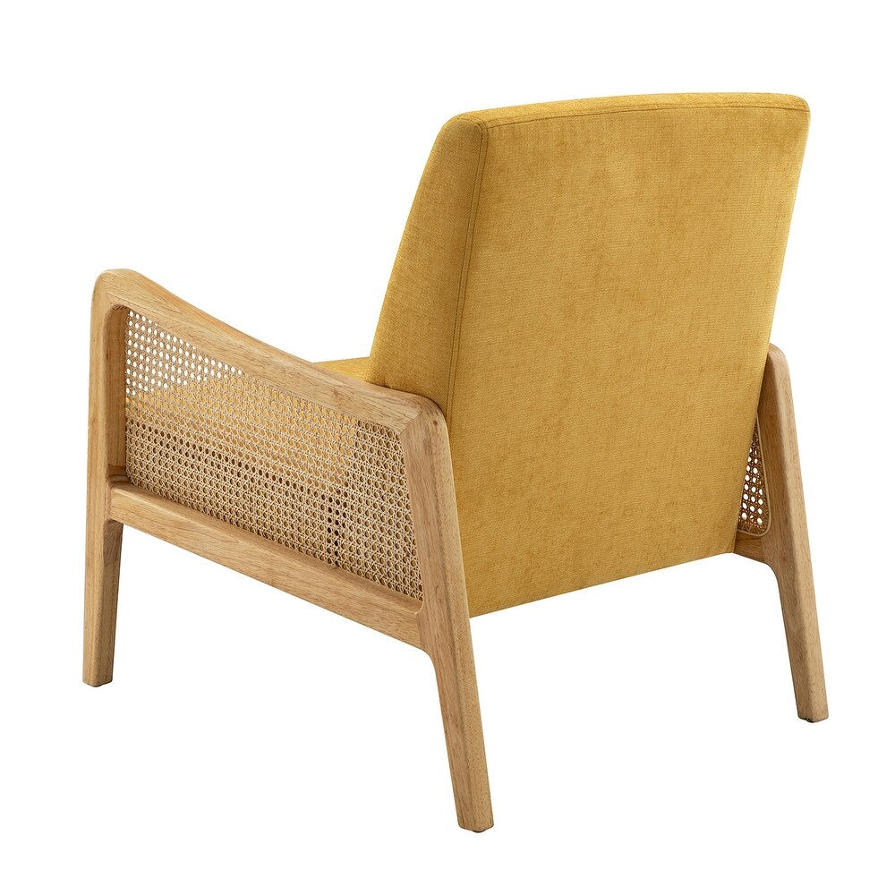 Kasih Contemporary and Classic Armchair with Rattan Arms Set of 2