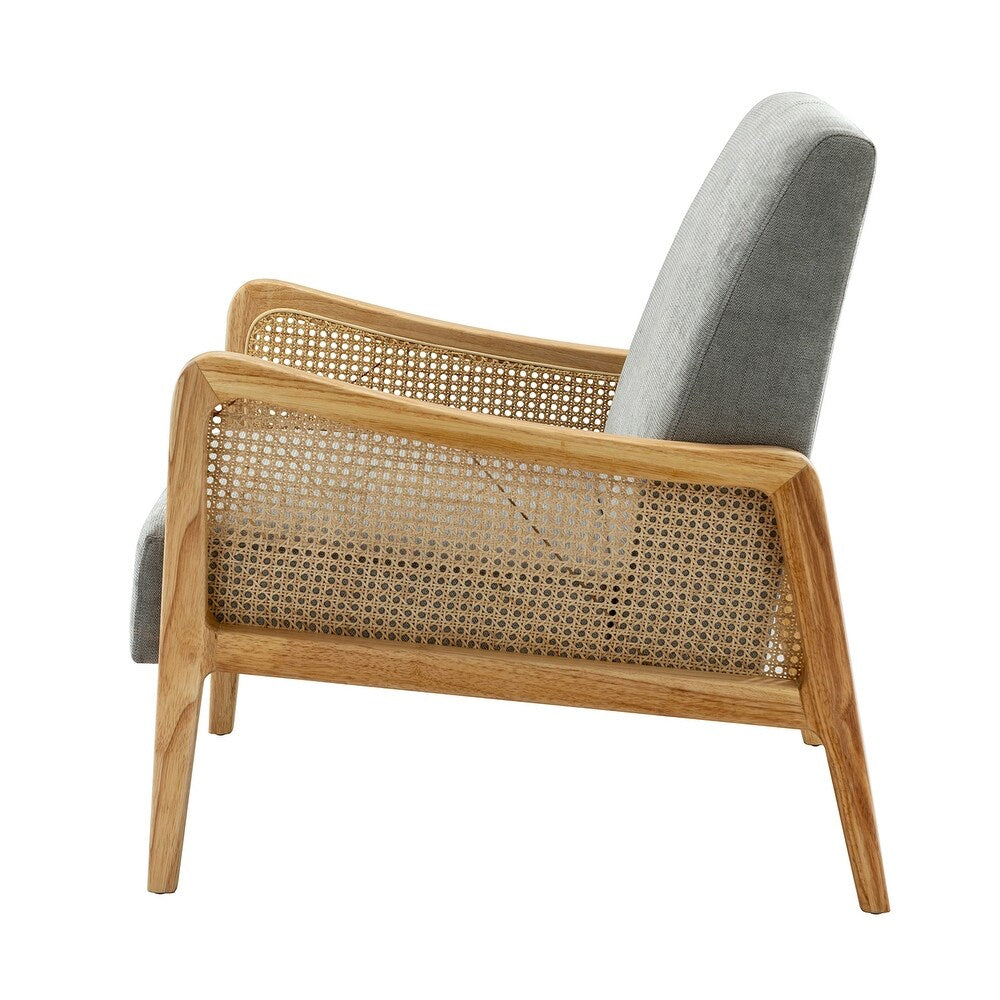 Kasih Contemporary and Classic Armchair with Rattan Arms Set of 2