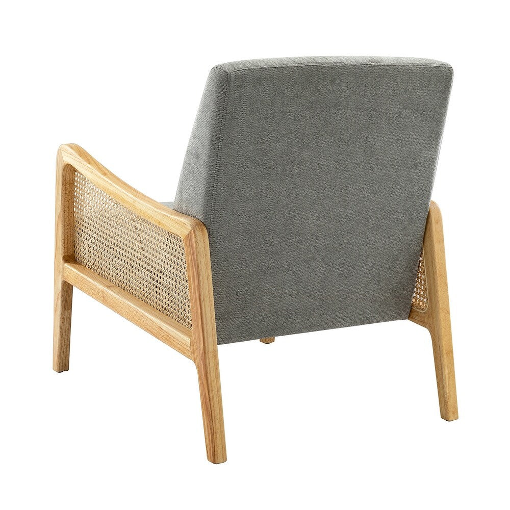 Kasih Contemporary and Classic Armchair with Rattan Arms Set of 2