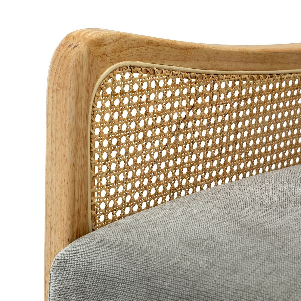 Kasih Contemporary and Classic Armchair with Rattan Arms Set of 2