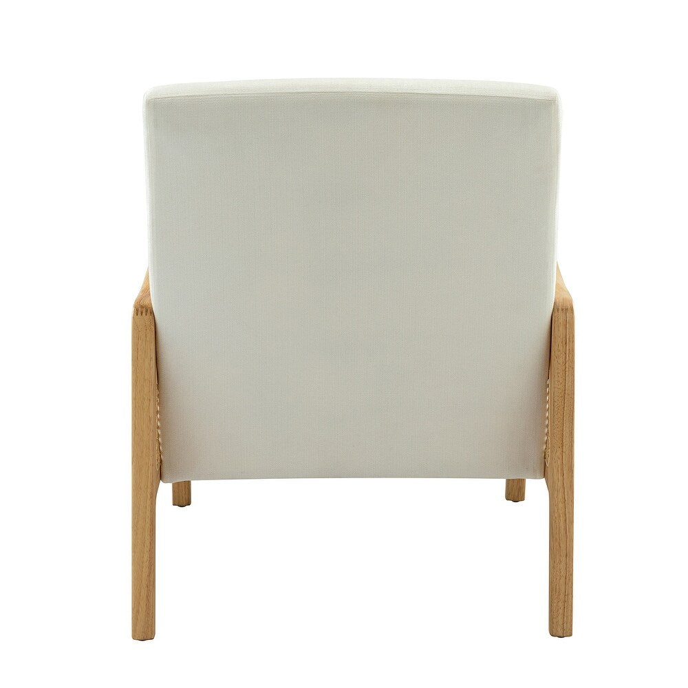 Kasih Contemporary and Classic Armchair with Rattan Arms Set of 2