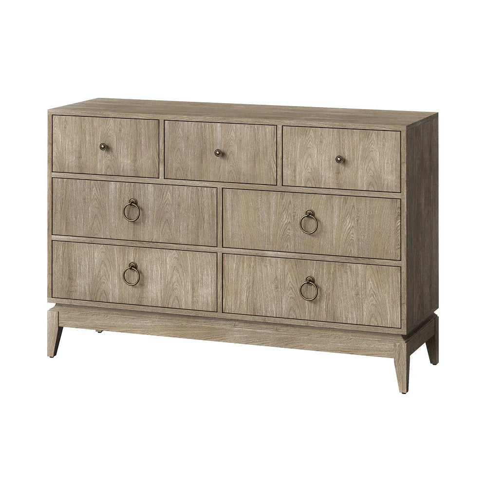 Kaspar 54" Wide 7 Drawer Dresser with Ring Decorative Hardware