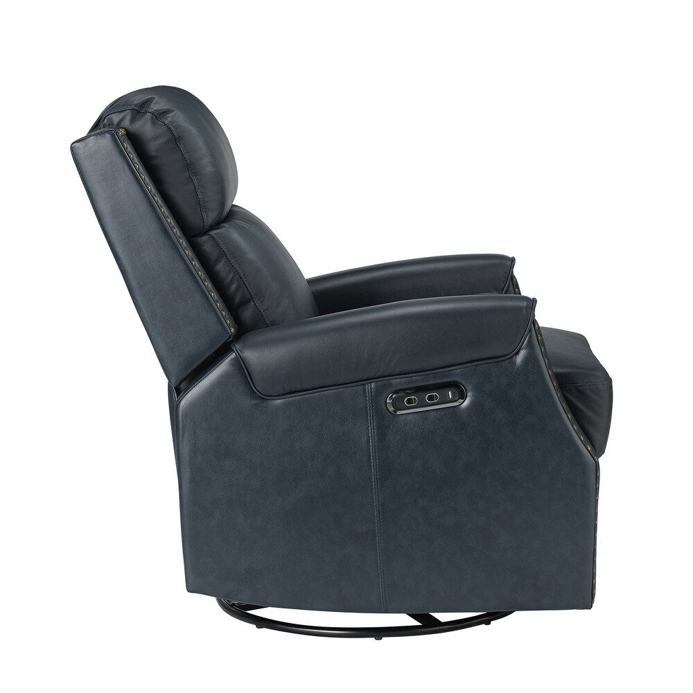 Kunibert Multifunctional Genuine Leather Nursery Chair with Metal Swivel Base