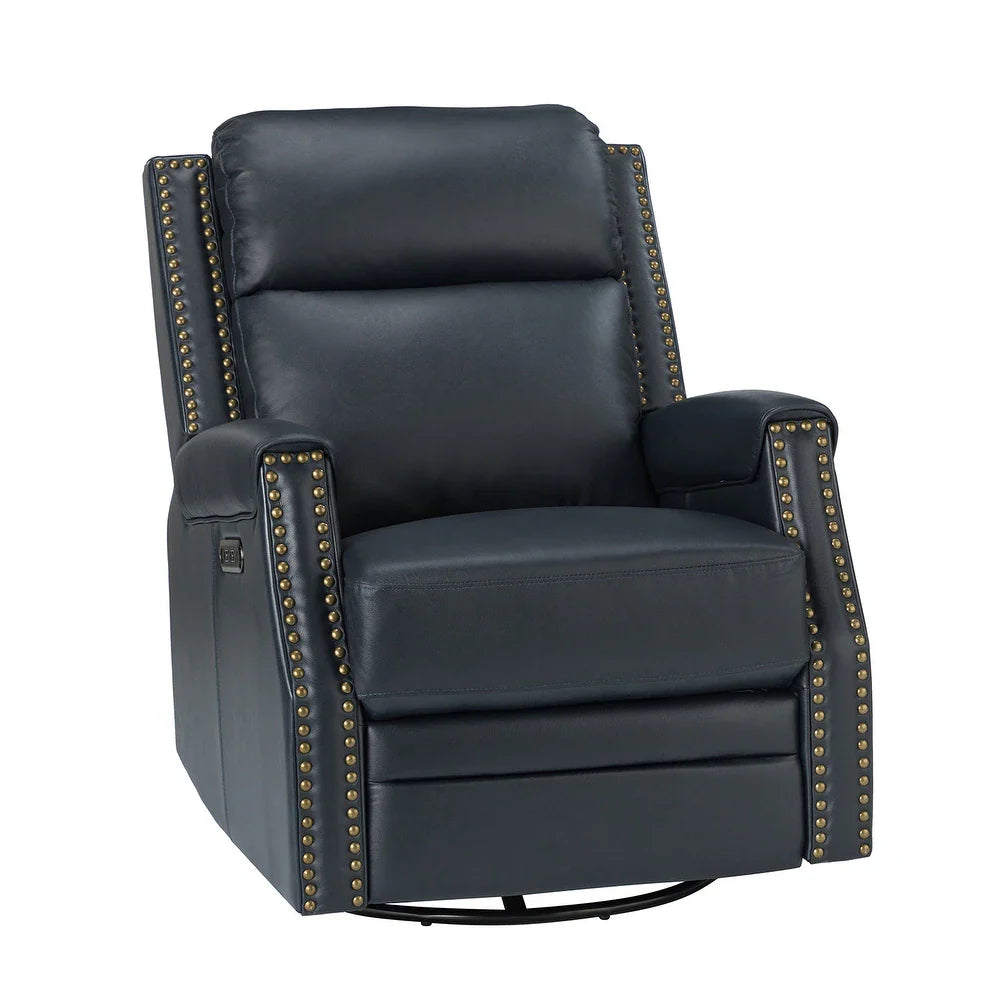 Kunibert Multifunctional Genuine Leather Nursery Chair with Metal Swivel Base