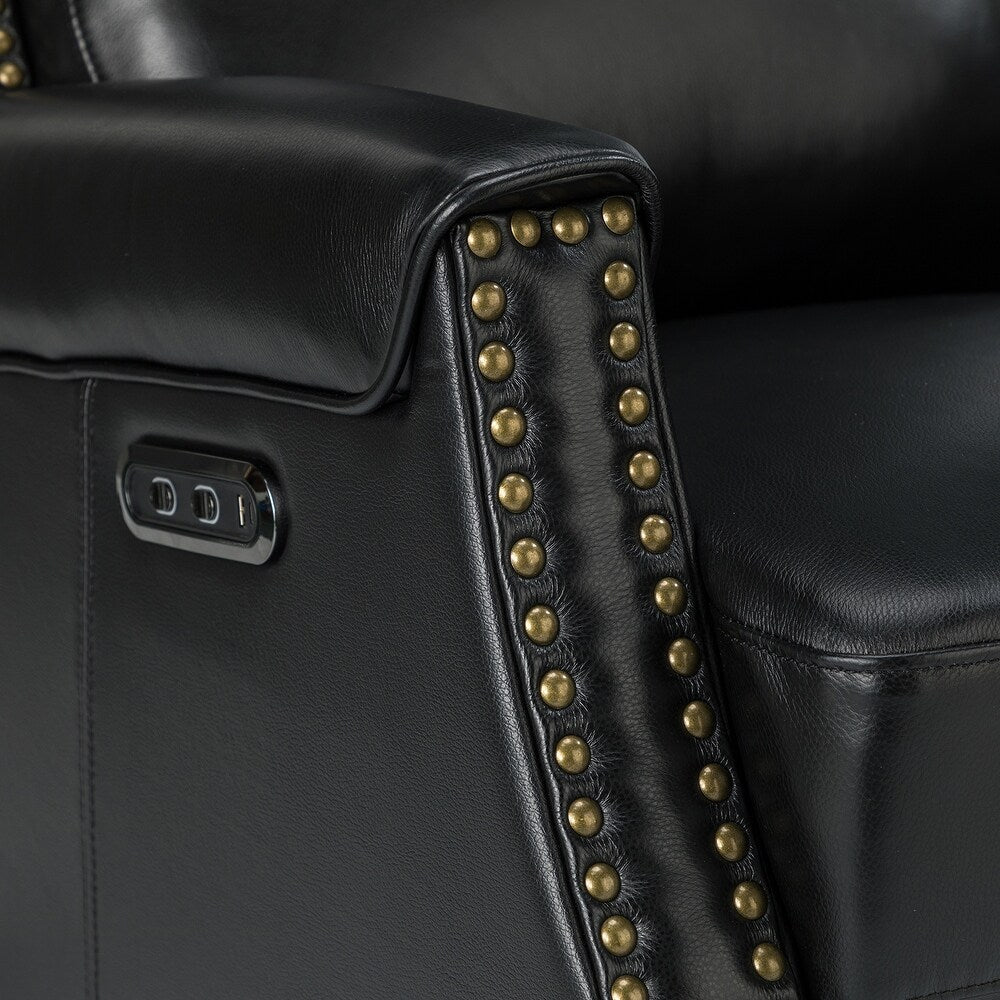 Kunibert Multifunctional Genuine Leather Nursery Chair with Metal Swivel Base