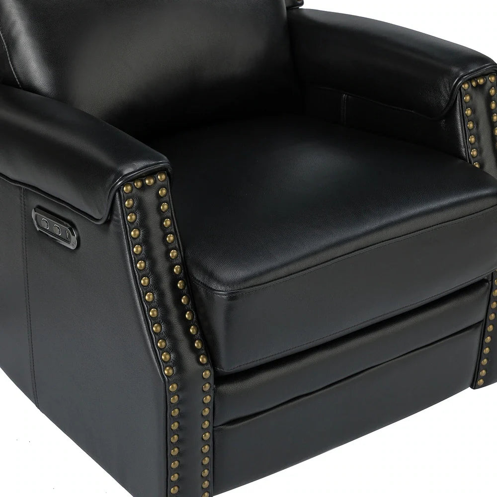 Kunibert Multifunctional Genuine Leather Nursery Chair with Metal Swivel Base