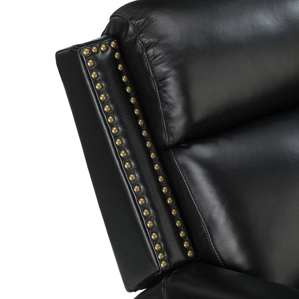 Kunibert Multifunctional Genuine Leather Nursery Chair with Metal Swivel Base