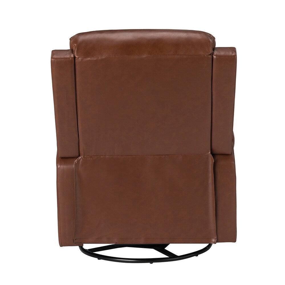Kunibert Multifunctional Genuine Leather Nursery Chair with Metal Swivel Base