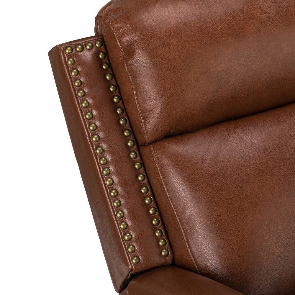 Kunibert Multifunctional Genuine Leather Nursery Chair with Metal Swivel Base