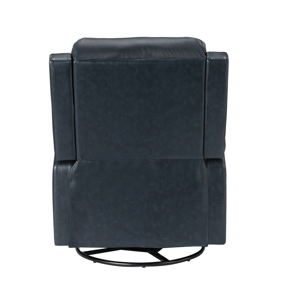 Kunibert Multifunctional Genuine Leather Nursery Chair with Metal Swivel Base