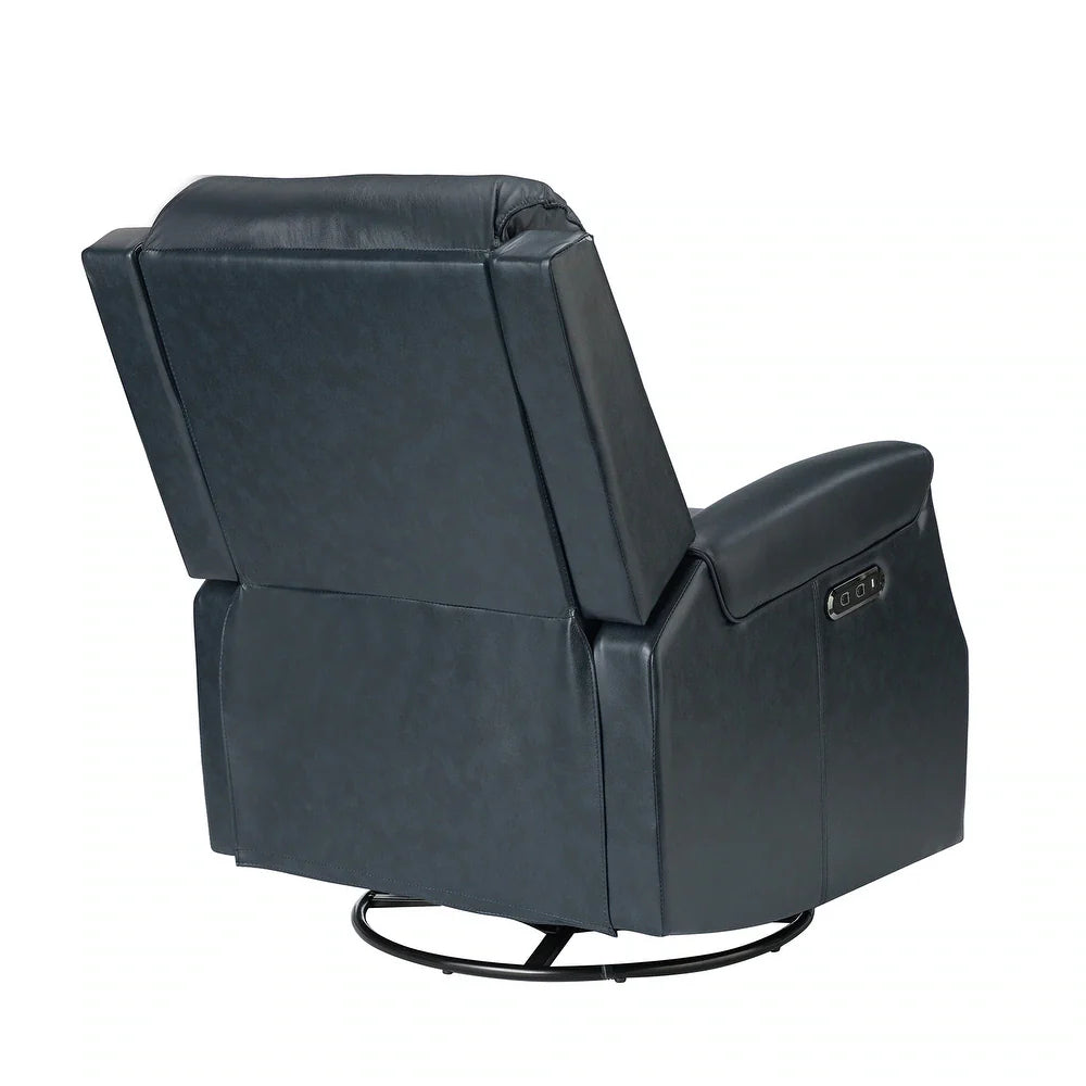 Kunibert Multifunctional Genuine Leather Nursery Chair with Metal Swivel Base