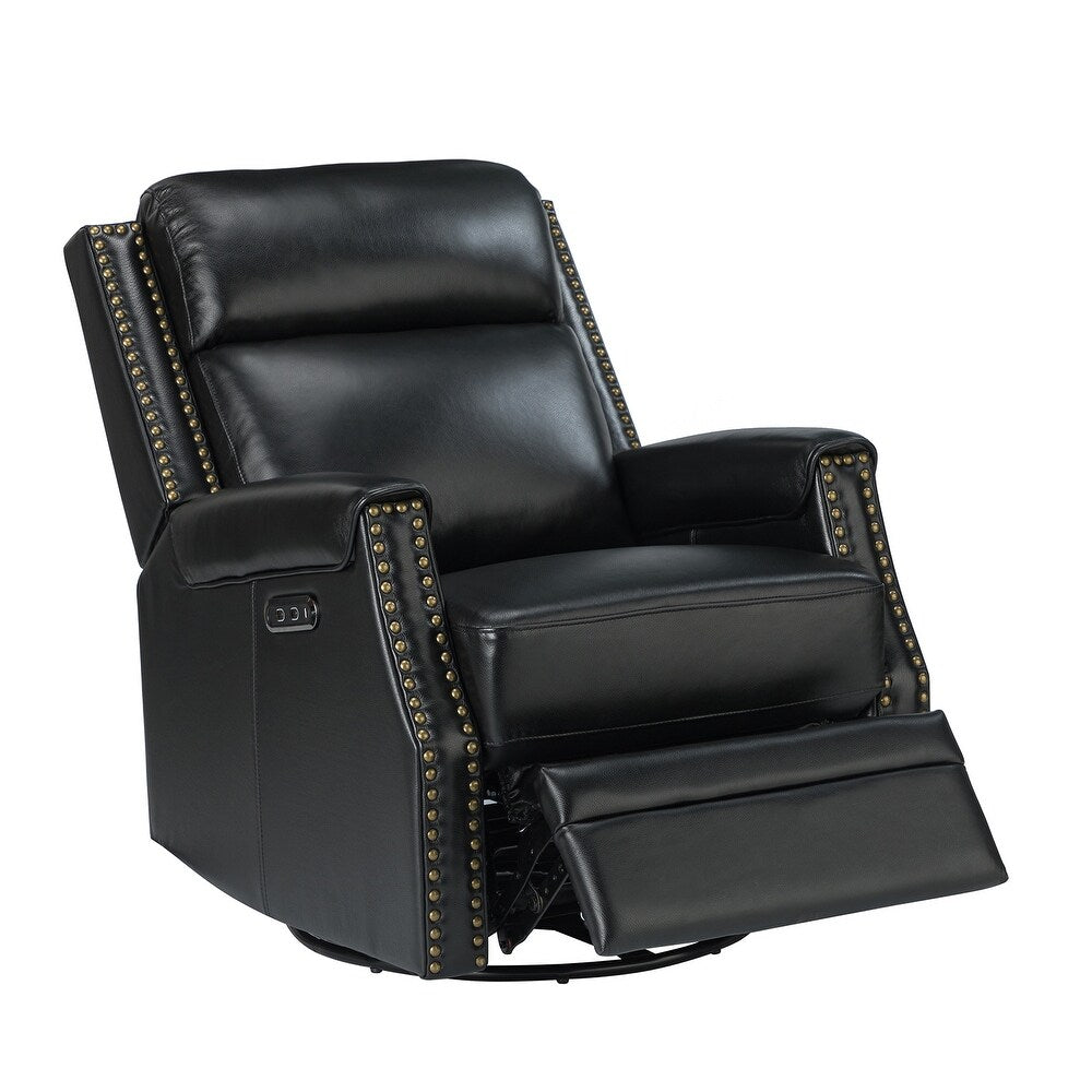 Kunibert Multifunctional Genuine Leather Nursery Chair with Metal Swivel Base