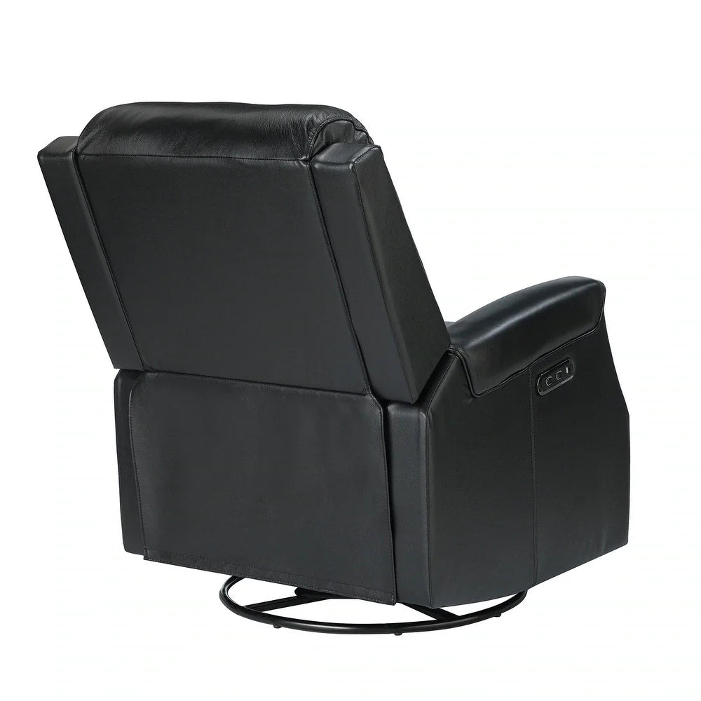 Kunibert Multifunctional Genuine Leather Nursery Chair with Metal Swivel Base