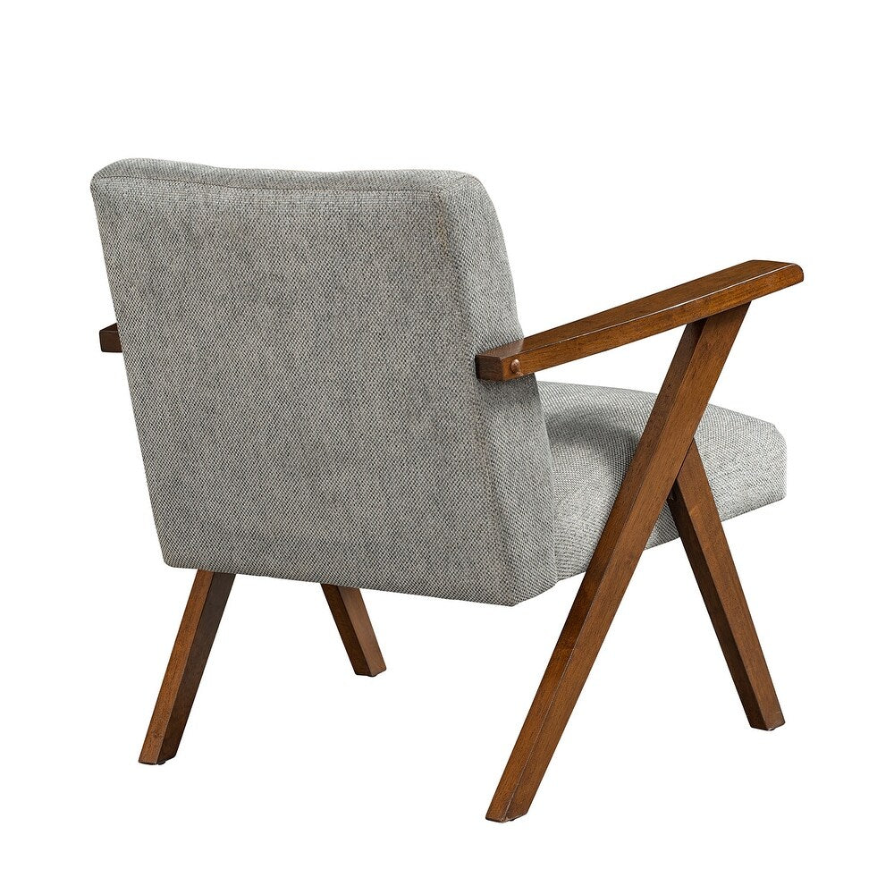 Lucero Contemporary Upholstery Armchair with Tufted Back Set of 2 - GREY