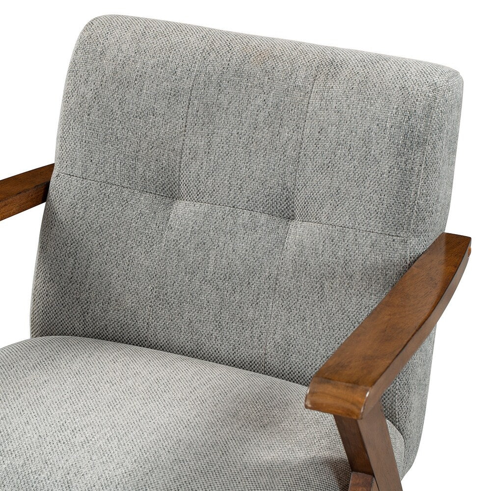 Lucero Contemporary Upholstery Armchair with Tufted Back Set of 2 - GREY