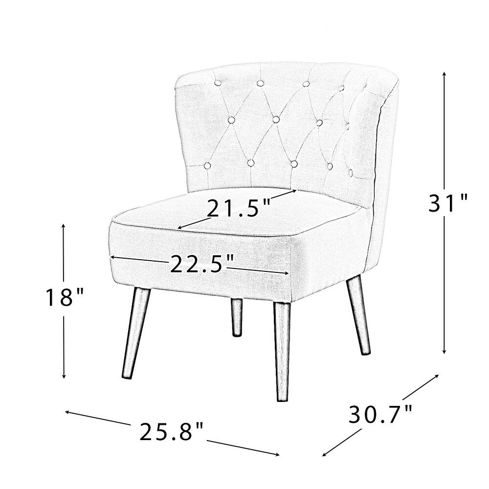 Lucero Contemporary Upholstery Armchair with Tufted Back Set of 2 - GREY