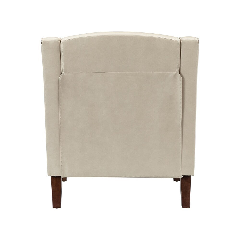 Lucretius Contemporary and Classic Leather Armchair with Nailhead Trim