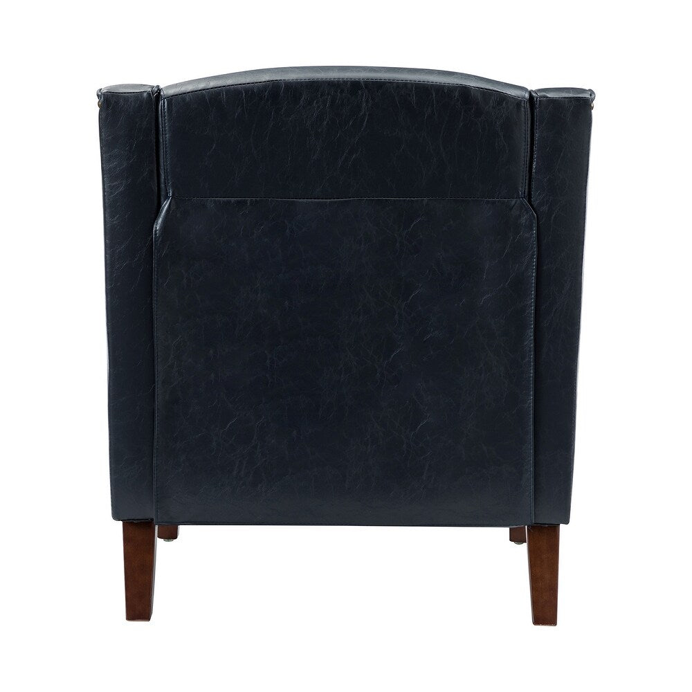 Lucretius Contemporary and Classic Leather Armchair with Nailhead Trim