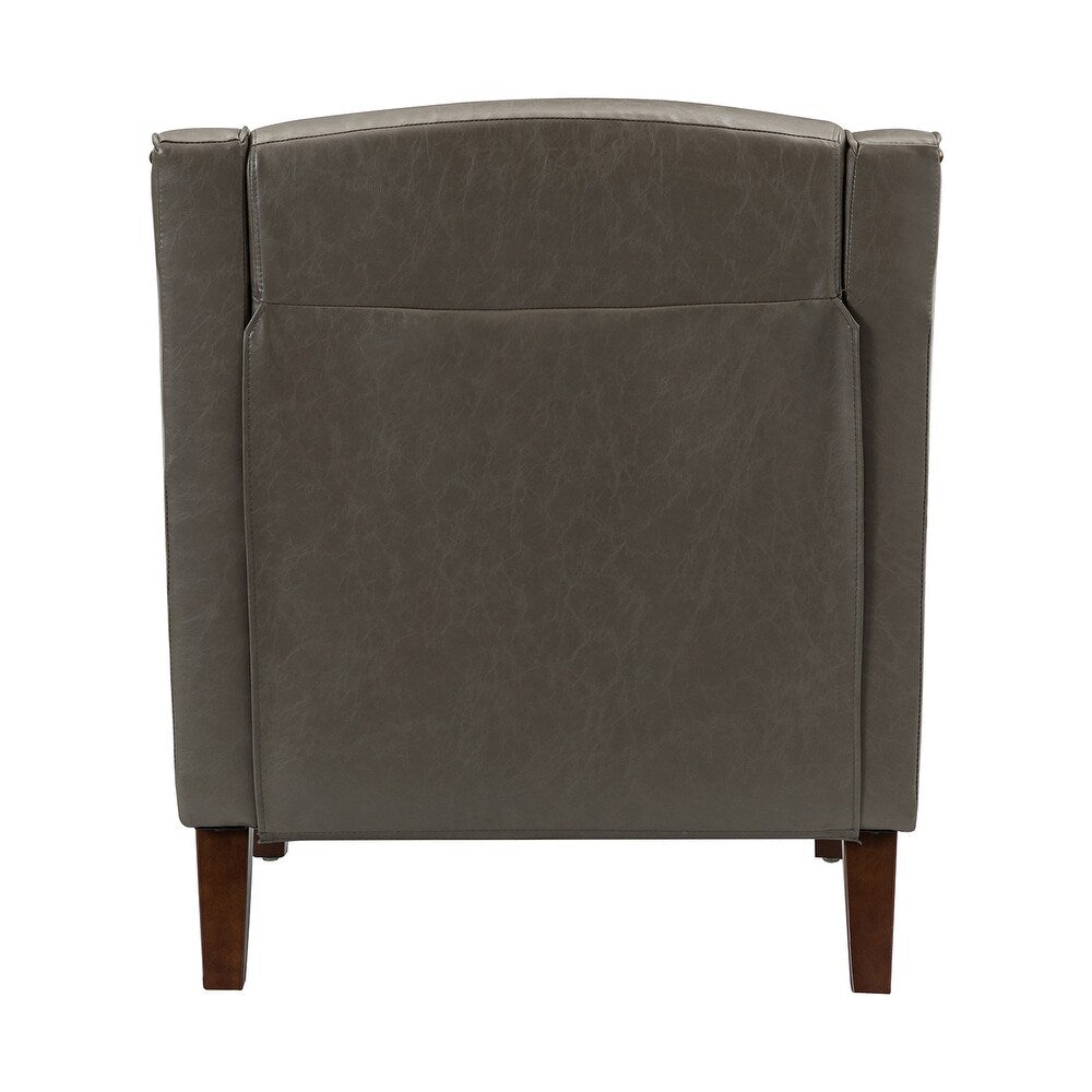Lucretius Contemporary and Classic Leather Armchair with Nailhead Trim