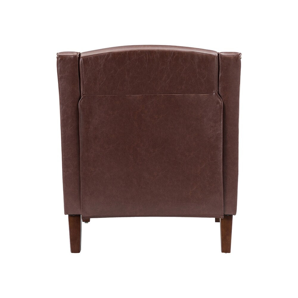 Lucretius Contemporary and Classic Leather Armchair with Nailhead Trim