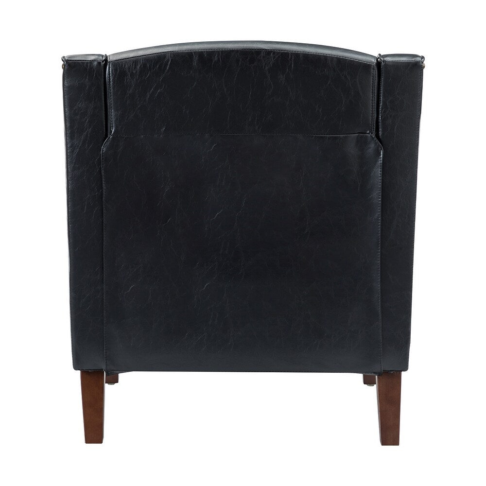 Lucretius Contemporary and Classic Leather Armchair with Nailhead Trim