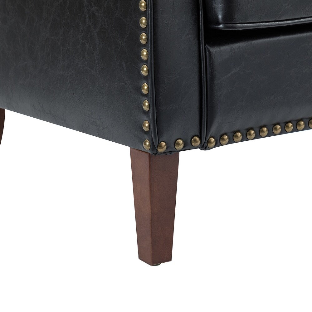 Lucretius Contemporary and Classic Leather Armchair with Nailhead Trim