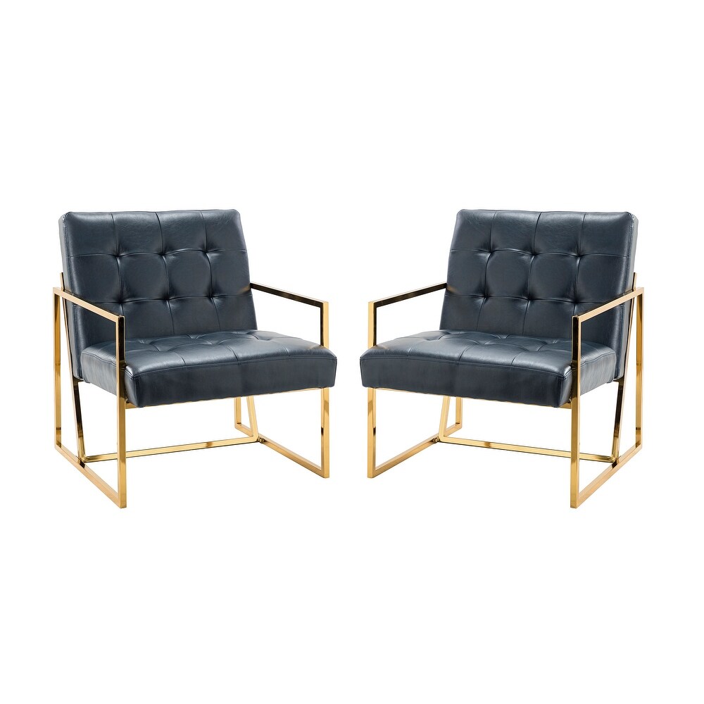 Mabel Armchair with Tufted Back and Seat Set of 2