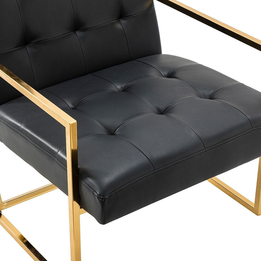 Mabel Armchair with Tufted Back and Seat Set of 2