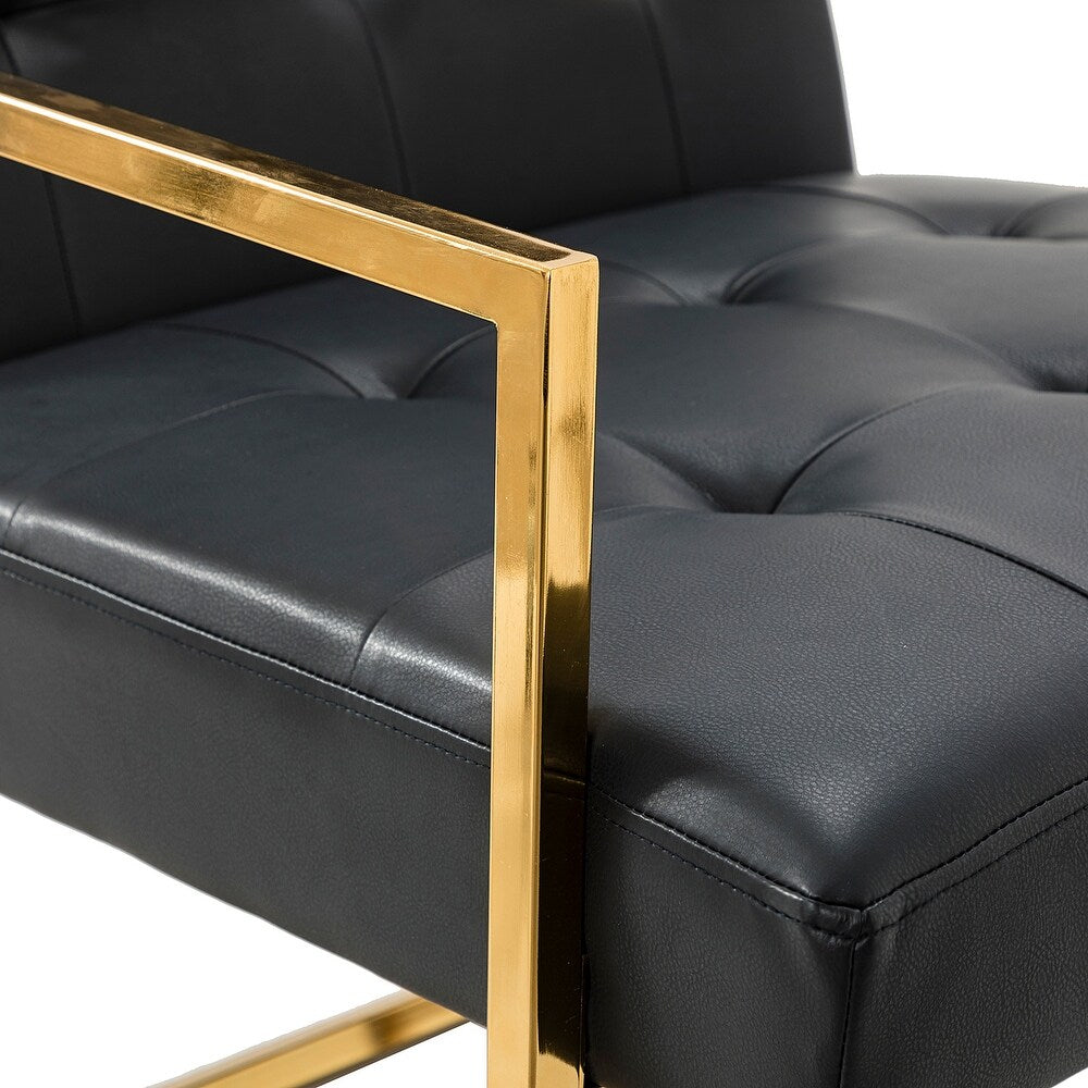 Mabel Armchair with Tufted Back and Seat Set of 2