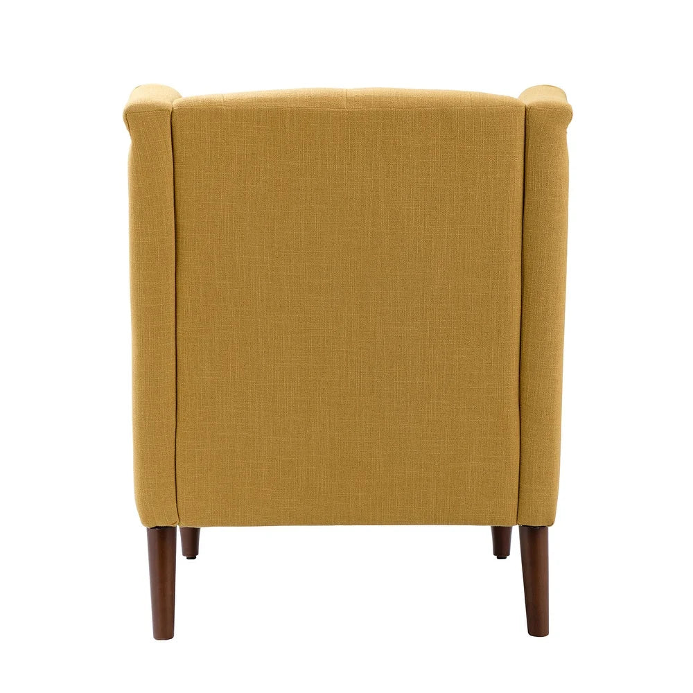 Maitê Transitional Armchair with Solid Wood Legs