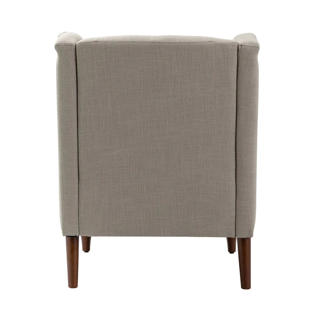 Maitê Transitional Armchair with Solid Wood Legs