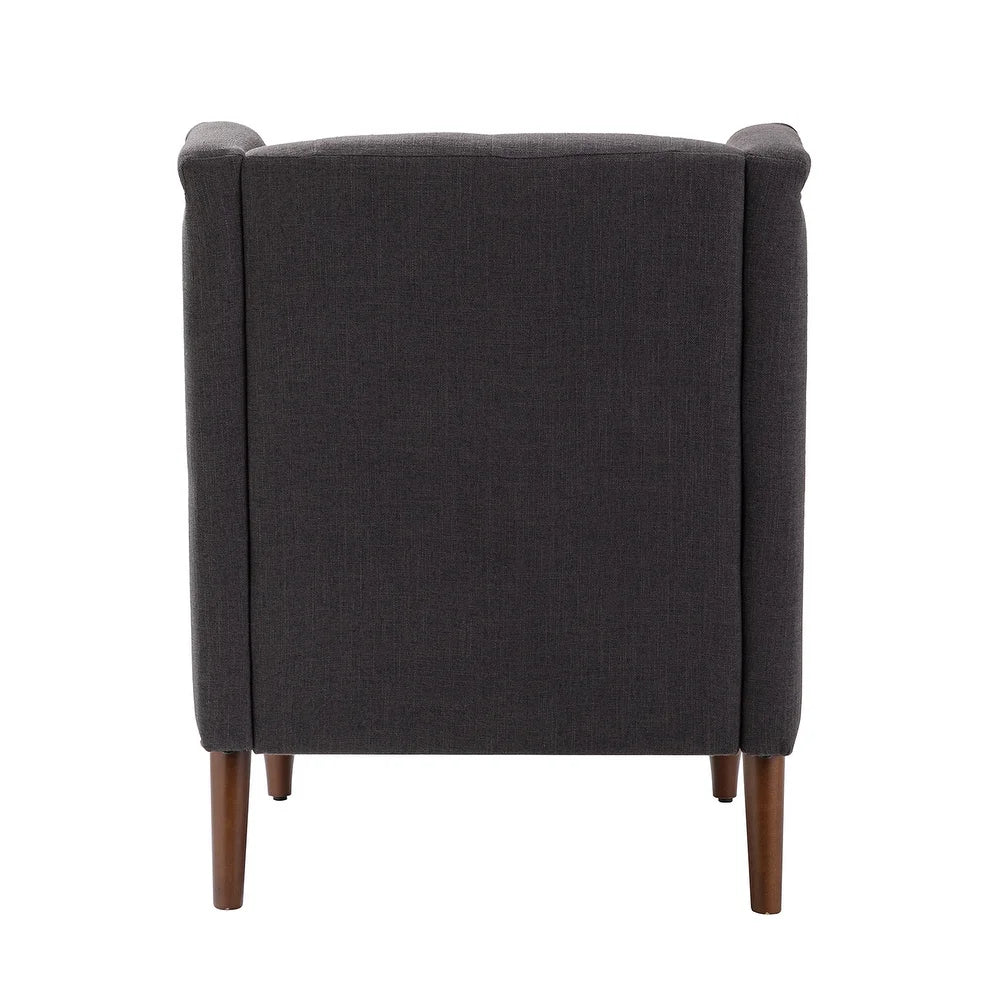Maitê Transitional Armchair with Solid Wood Legs