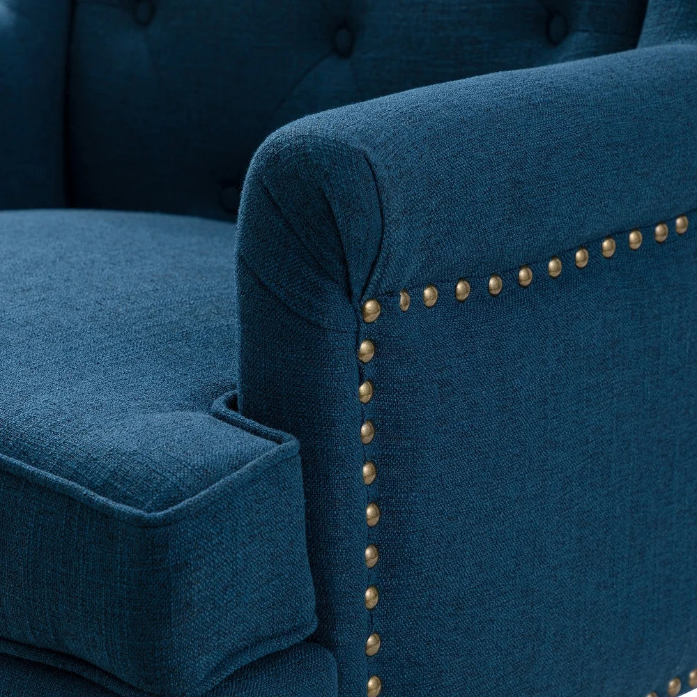 Maitê Transitional Armchair with Solid Wood Legs