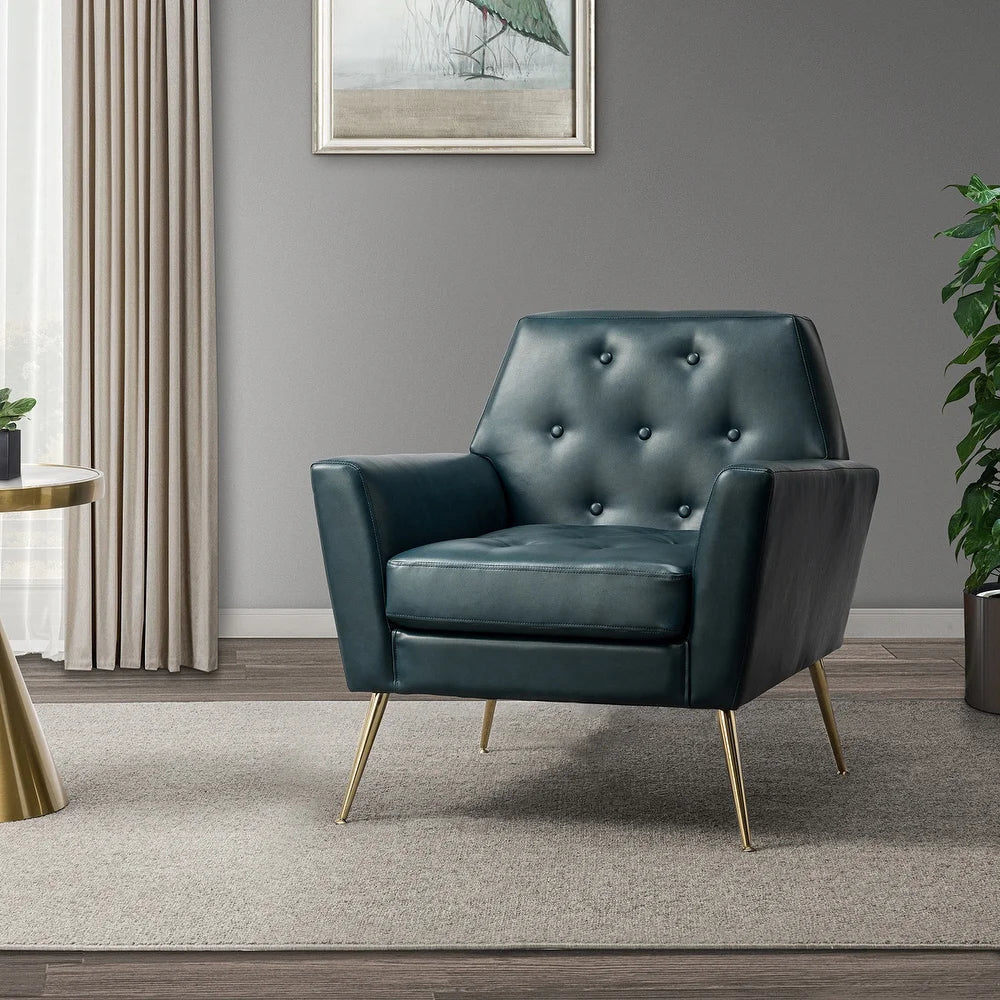 Lilia Classic Upholstered Arm Chair with Button-Tufted Back