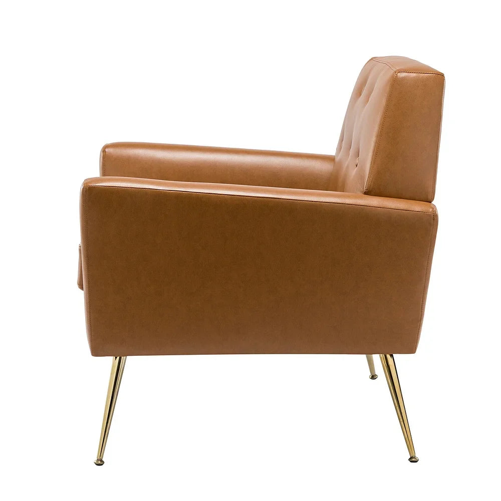 Lilia Classic Upholstered Arm Chair with Button-Tufted Back