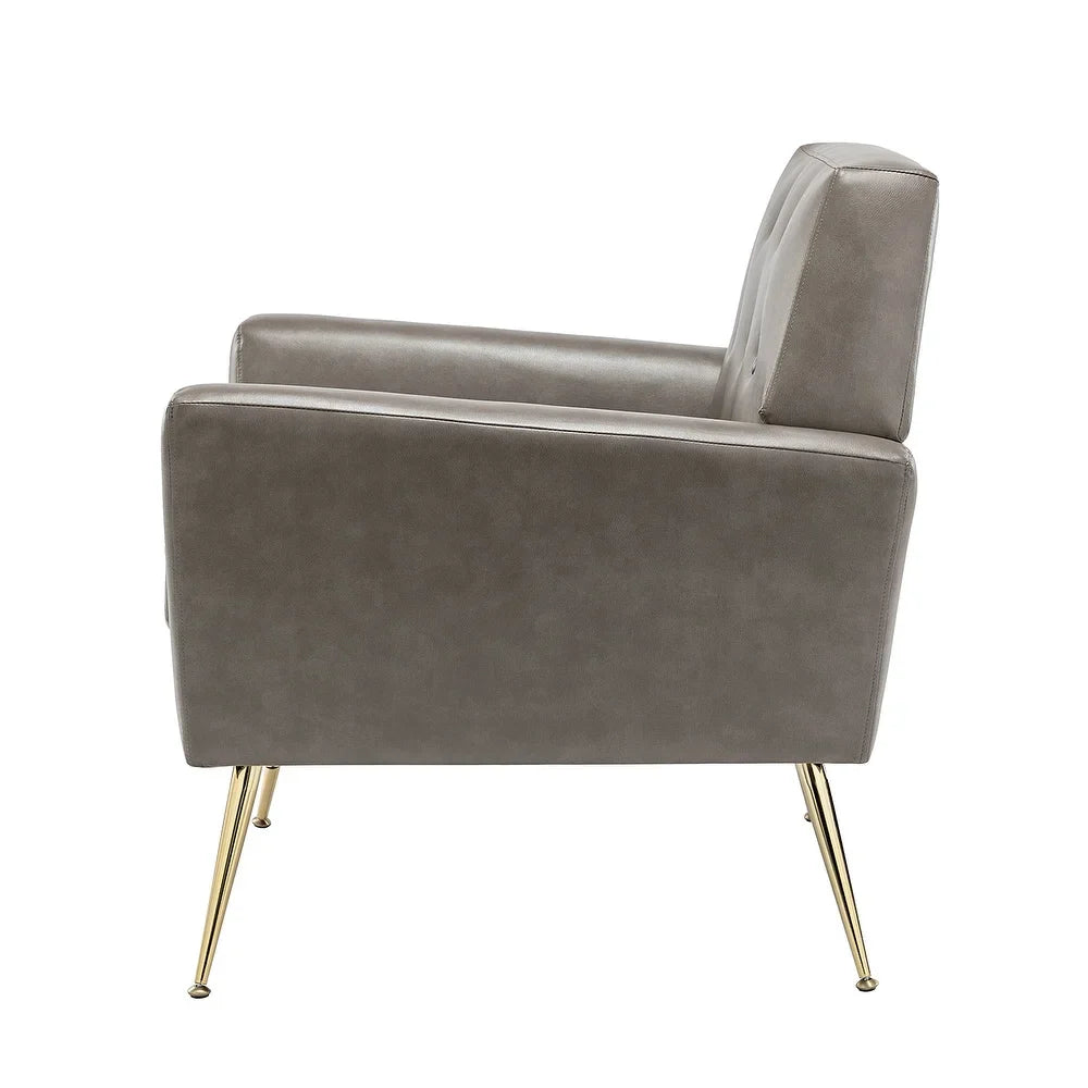 Lilia Classic Upholstered Arm Chair with Button-Tufted Back