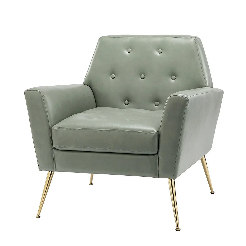 Lilia Classic Upholstered Arm Chair with Button-Tufted Back