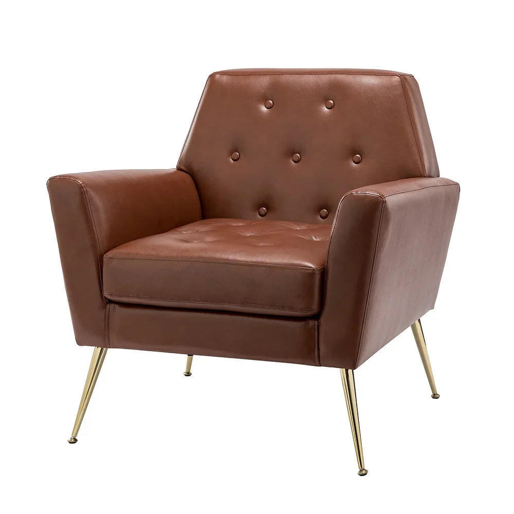 Lilia Classic Upholstered Arm Chair with Button-Tufted Back