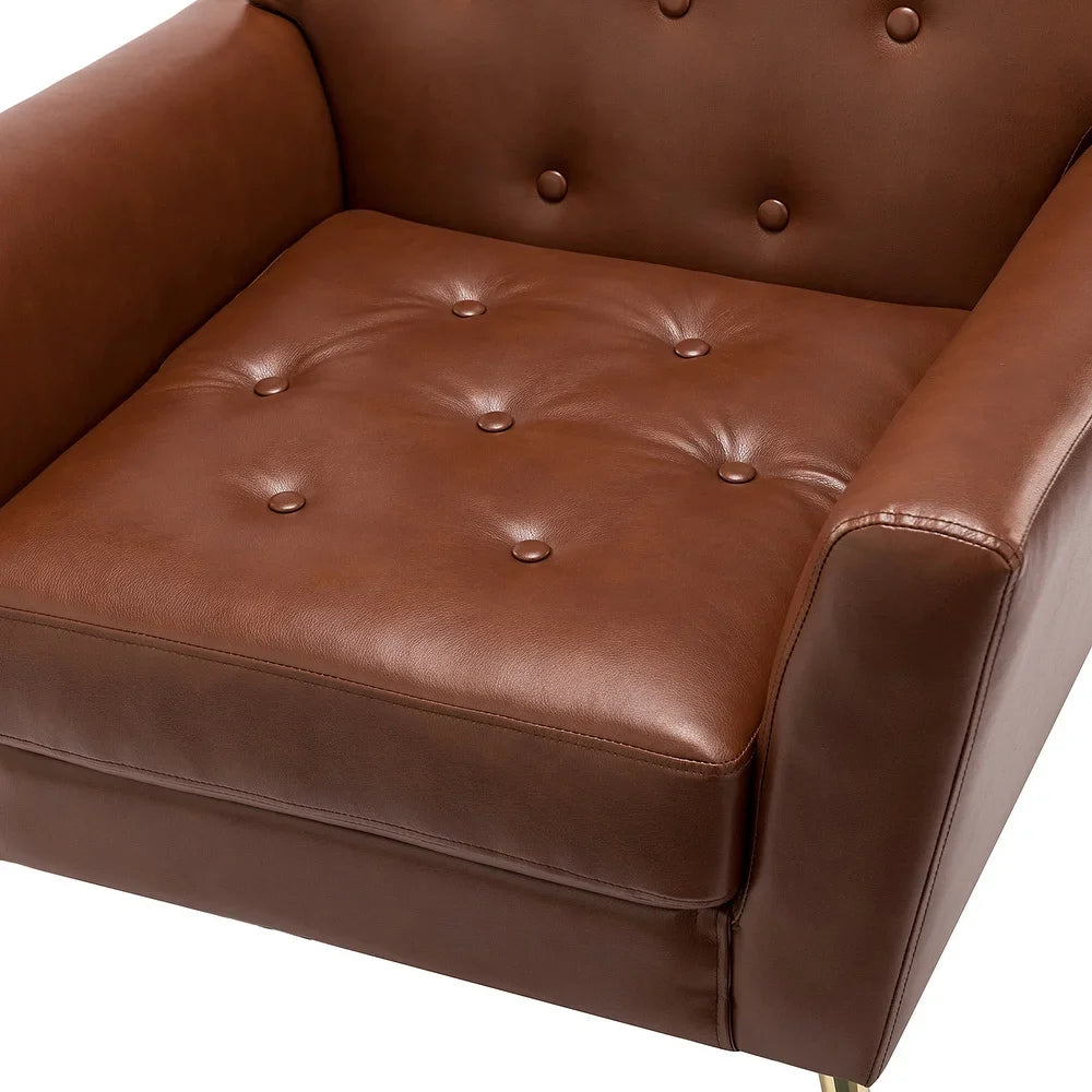 Lilia Classic Upholstered Arm Chair with Button-Tufted Back