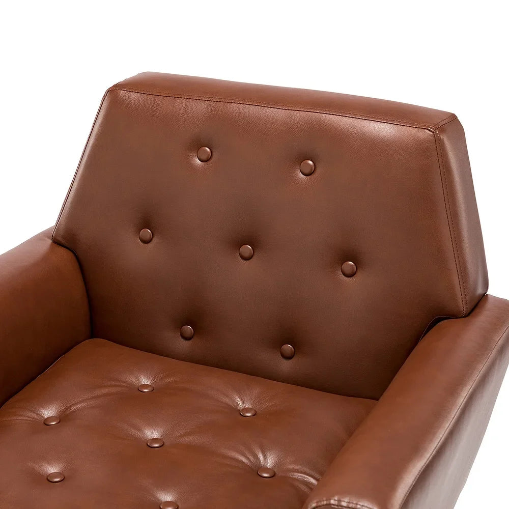 Lilia Classic Upholstered Arm Chair with Button-Tufted Back