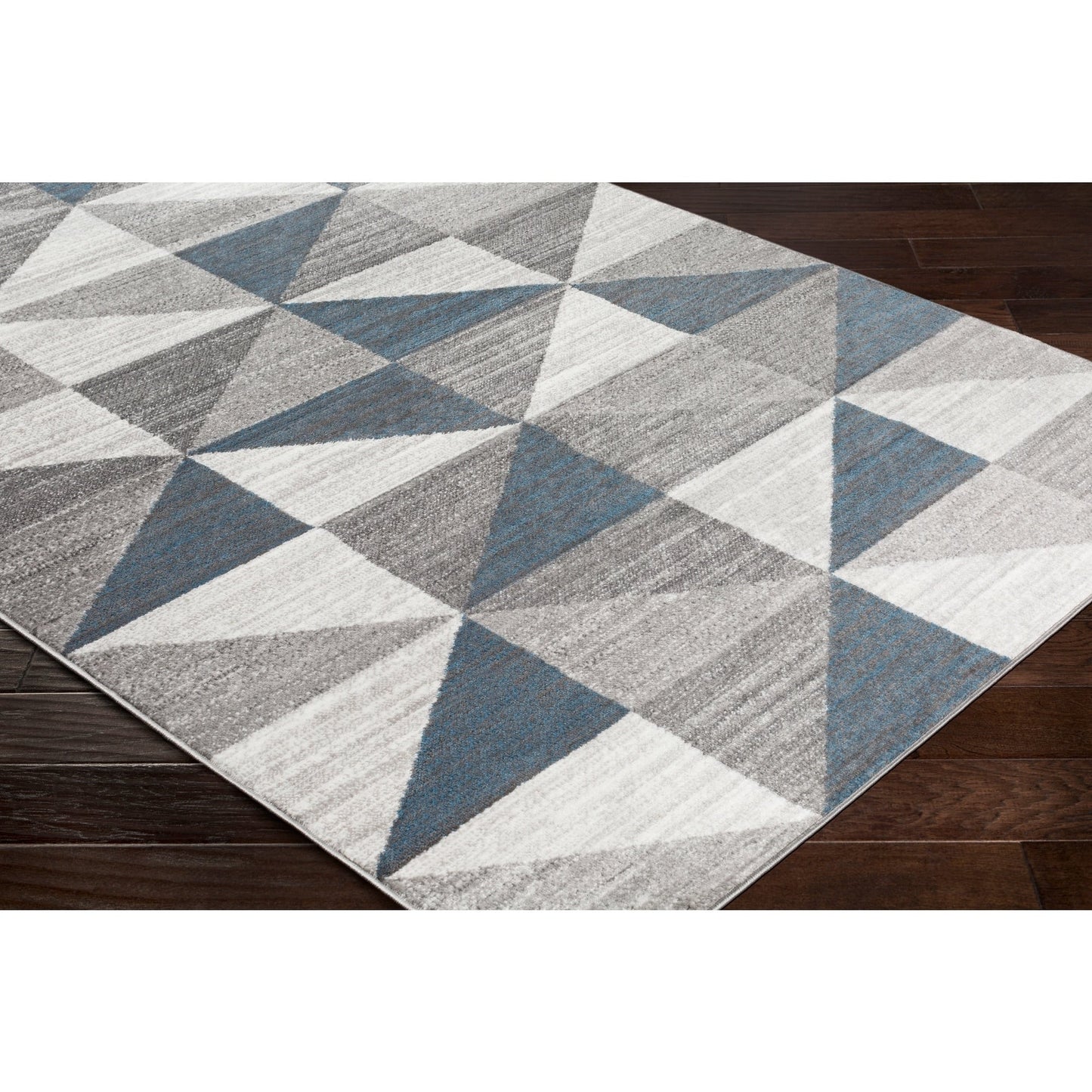 Geometric Blue Gray Area Rug